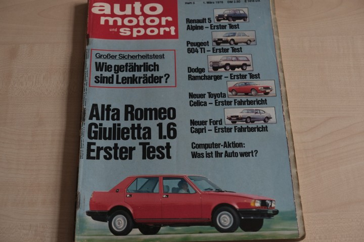 Deckblatt Auto Motor und Sport (05/1978)